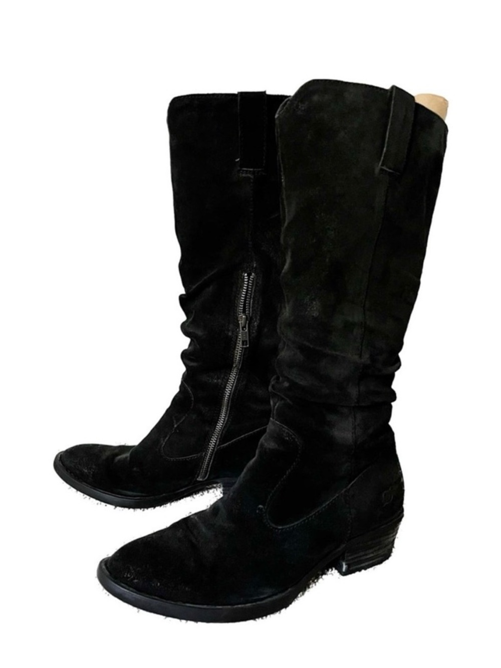 Born Barren Suede Leather Tall Slouch Almond Toe Velvet Lined Boots 8.5
